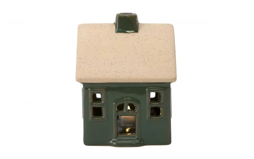 Art-Pol Figurka świecąca Domek ceramiczny zielony średni 8058 Outlet