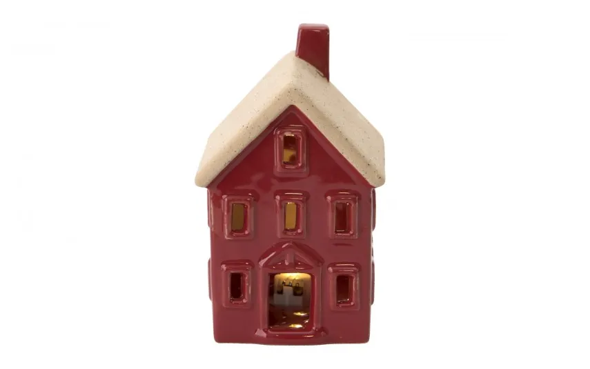 Art-Pol Figurka świecąca Domek ceramiczny czerwony mały 8036 Best