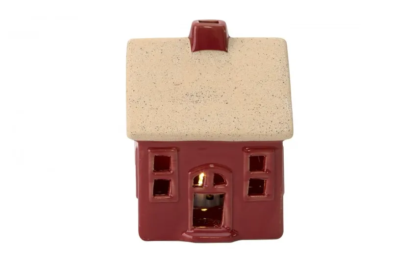 Art-Pol Figurka świecąca Domek ceramiczny czerwony średni 8056 Discount