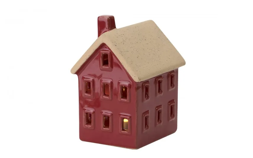 Art-Pol Figurka świecąca Domek ceramiczny czerwony mały 8036 Best