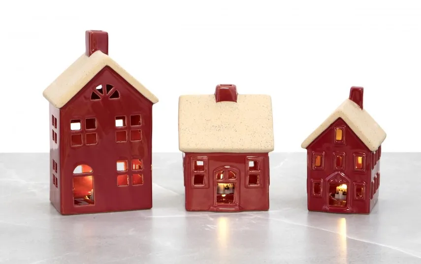 Art-Pol Figurka świecąca Domek ceramiczny czerwony mały 8036 Best