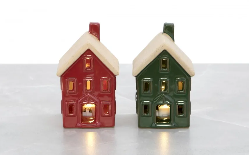 Art-Pol Figurka świecąca Domek ceramiczny czerwony mały 8036 Best