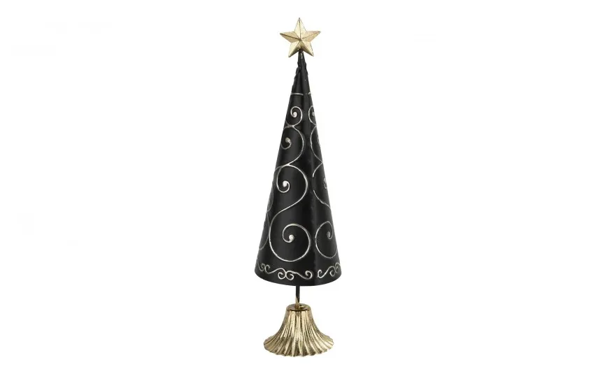 Ewax Figurka świąteczna Choinka czarno-złota 40 cm Outlet