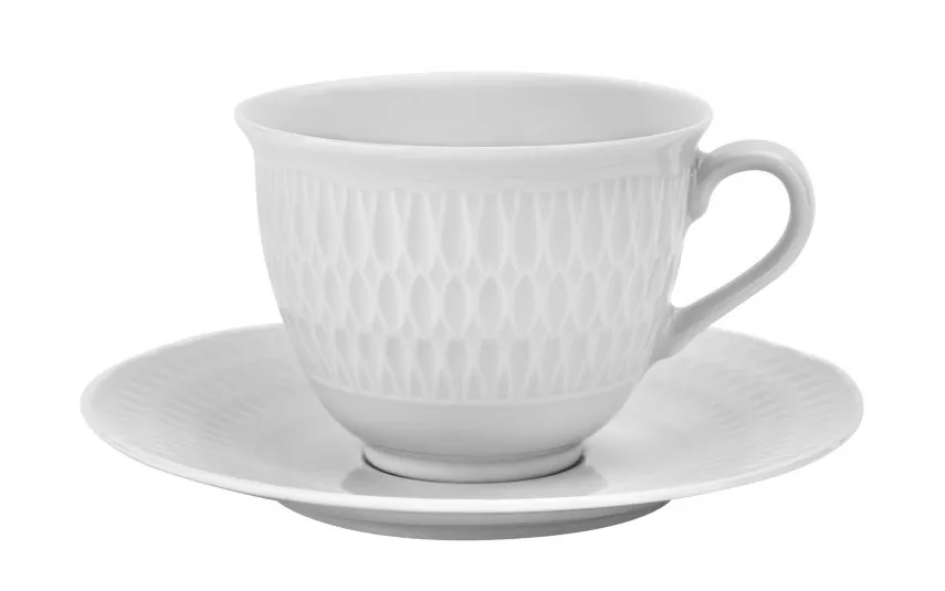 Cmielow Filiżanka 250 ml + spodek Sofia Biała Clearance
