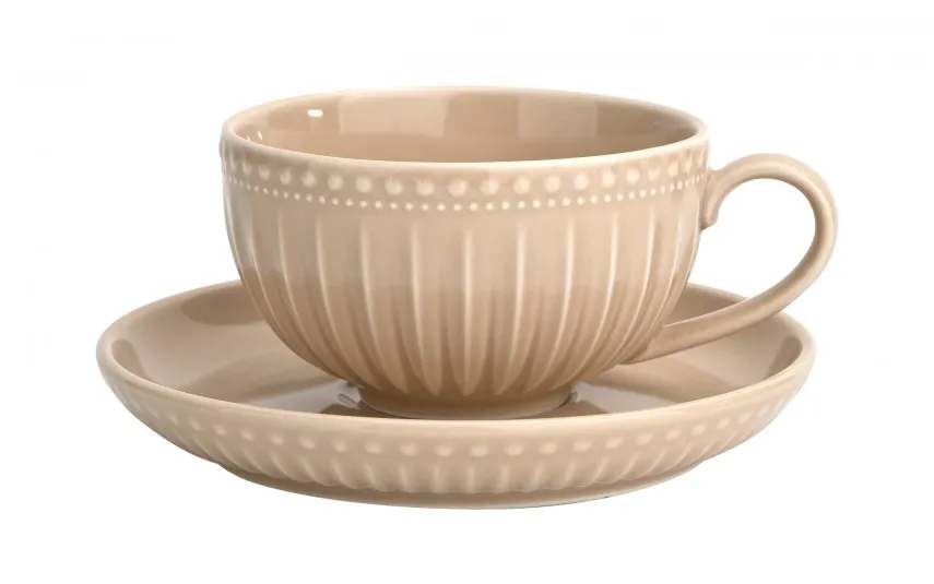 MPLCo Filiżanka 250 ml ze spodkiem MOSAIQUE BEIGE Sale