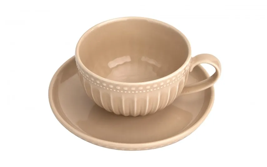 MPLCo Filiżanka 250 ml ze spodkiem MOSAIQUE BEIGE Sale