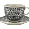 Boleslawiec Filiżanka ceramiczna 500 ml + spodek Bolesławiec Dekor 941 New