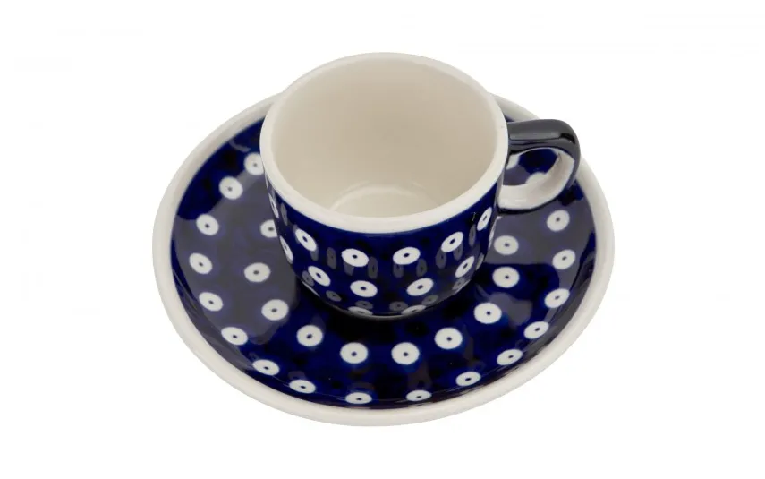 Boleslawiec Filiżanka do espresso 100 ml + spodek Bolesławiec Dekor 42 Online