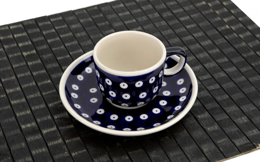 Boleslawiec Filiżanka do espresso 100 ml + spodek Bolesławiec Dekor 42 Online