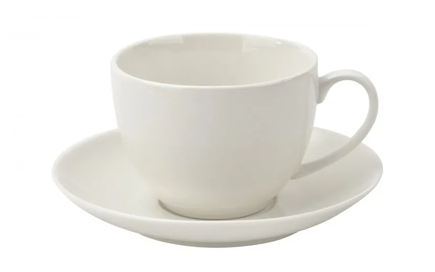 Altom Design Filiżanka porcelanowa 270 ml + spodek Bella krem New