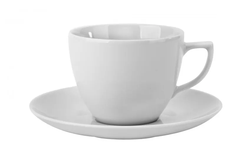 Chodziez Filiżanka porcelanowa 250 ml + spodek City Biała C001 Fashion