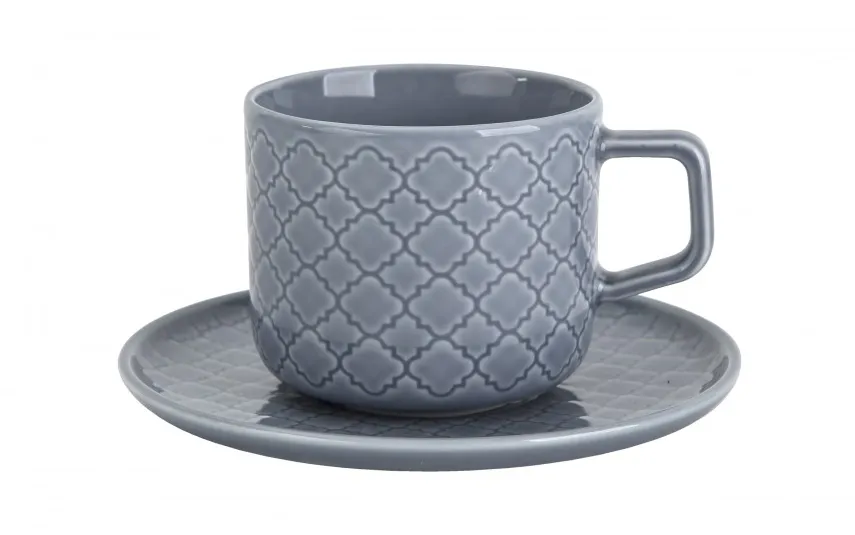 Lubiana Filiżanka porcelanowa 250 ml + spodek Marrakesz K9 szaro-nieb. Online