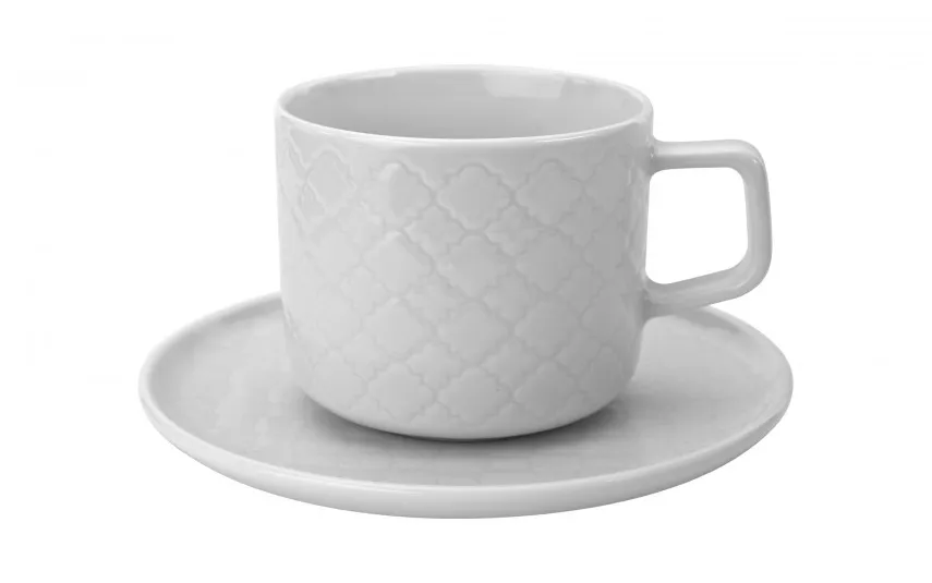 Lubiana Filiżanka porcelanowa 250 ml + spodek Marrakesz Biały Online