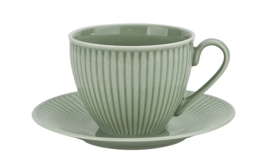 Cmielow Filiżanka porcelanowa 320 ml + spodek Dalia Zielona Sale