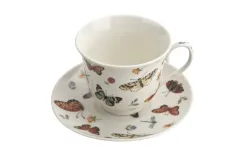 Duo Filiżanka porcelanowa 250 ml + spodek Butterflies Fashion