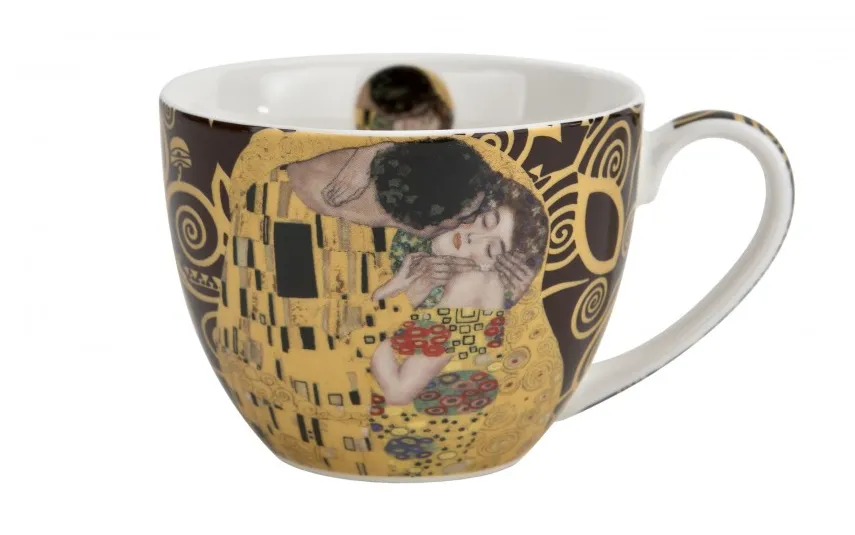 Duo Filiżanka porcelanowa 250 ml + spodek The Kiss Brown Outlet