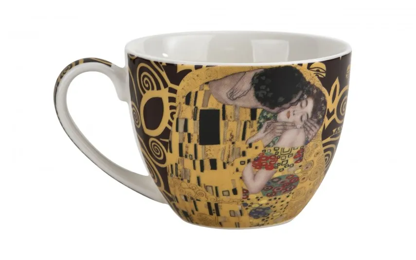 Duo Filiżanka porcelanowa 250 ml + spodek The Kiss Brown Outlet