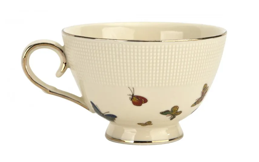 Duo Filiżanka porcelanowa 260 ml + spodek Motylki Clearance