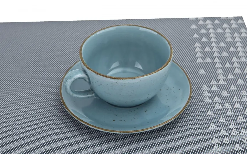 Lubiana Filiżanka porcelanowa 280 ml + spodek Aida ART Szary LU33 (K130) Outlet