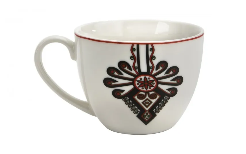 Cmielow Filiżanka porcelanowa 320 ml + spodek Dalia Szara Hot