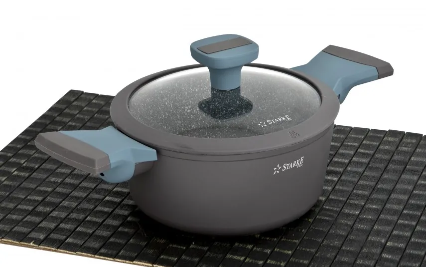 Starke PRO Garnek 2,6 L Luxury Grey z powłoką Marble na indukcję Best