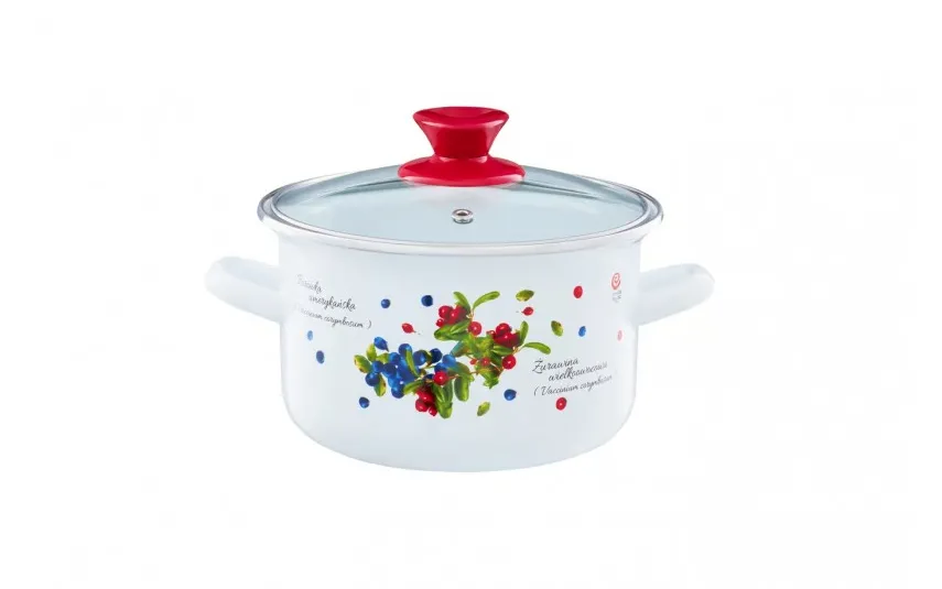 Emalia Olkusz Garnek emaliowany z pokrywką Borówka 3,8 L Outlet