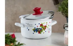 Emalia Olkusz Garnek emaliowany z pokrywką Borówka 5 L Outlet