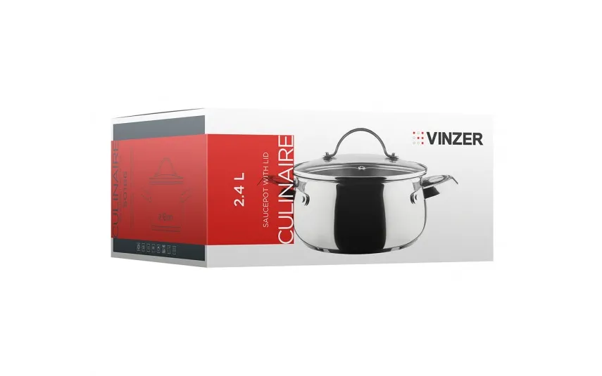 Vinzer Garnek z pokrywką 2,4 L Culinare Discount