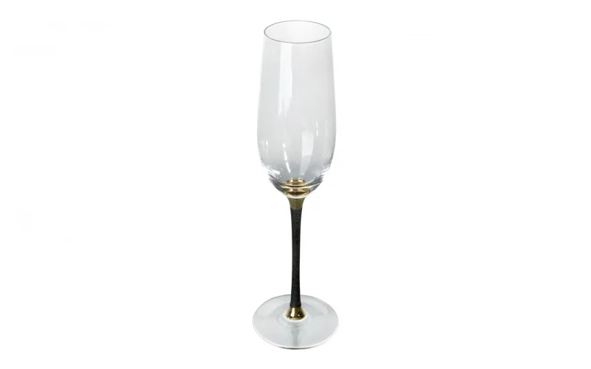 Dekor Pap Kieliszek do szampana 250 ml z czarną nóżką TG0589 Fashion