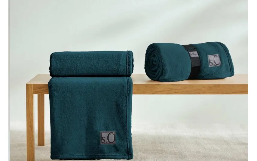 s. Oliver Koc 150x200 cm Kuschelsoft 3638-680 petrol Outlet