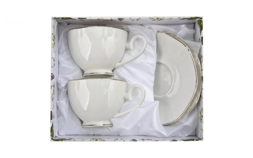 Veroni Komplet 2 filiżanek 260 ml + spodki Vera Outlet