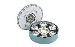 Duo Komplet 6 filiżanek 250 ml + spodek Sowa Etno Best
