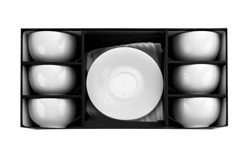 Duo Komplet 6 filiżanek 250 ml + spodki Diamond Hot