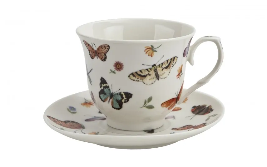 Duo Komplet 6 filiżanek 250 ml + spodek Butterflies Discount