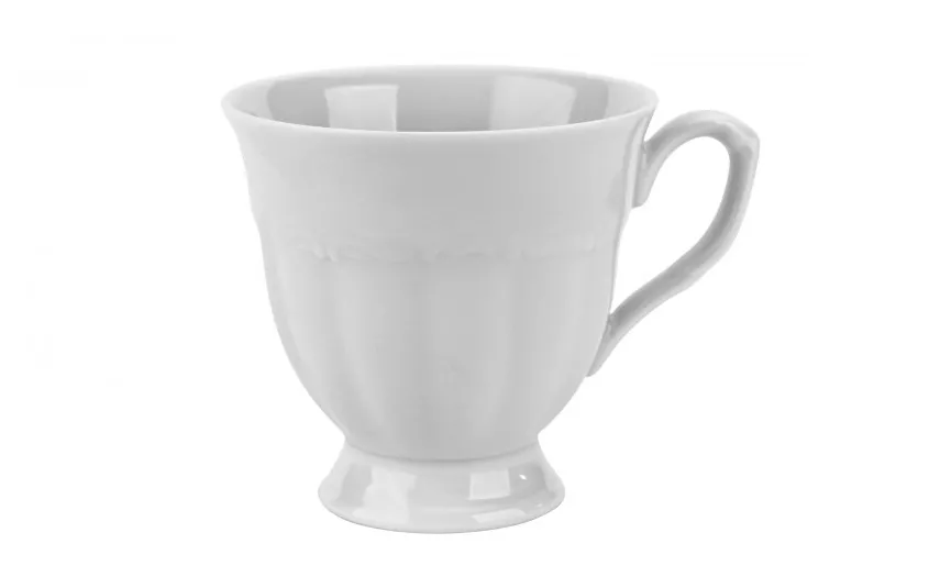 Cmielow Komplet 6 filiżanek 250 ml + spodki Maria Teresa Biała Fashion