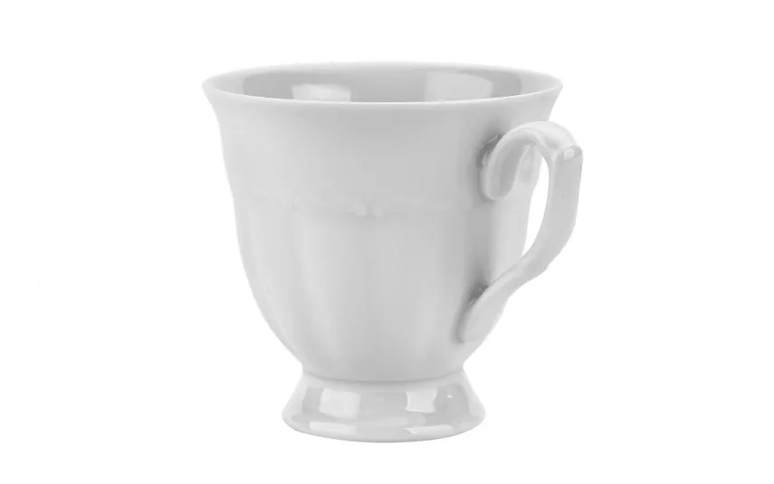 Cmielow Komplet 6 filiżanek 250 ml + spodki Maria Teresa Biała Fashion