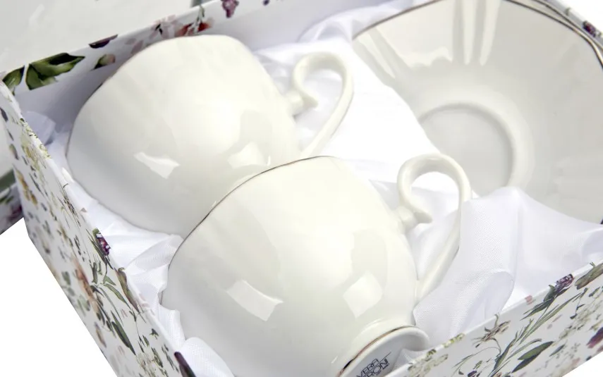 Veroni Komplet 2 filiżanek 260 ml + spodki Vera Outlet