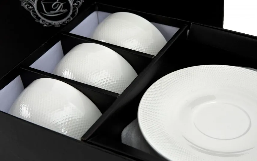 Duo Komplet 6 filiżanek 250 ml + spodki Diamond Hot