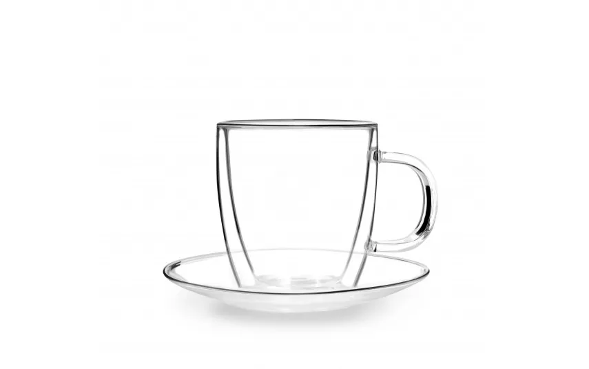 Vialli Design Komplet 2 filiżanek 250 ml ze spodkami Amo Hot