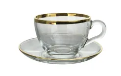 Combi dla Witeks Komplet 2 filiżanek do cappuccino ze spodkami Golden Line Hot