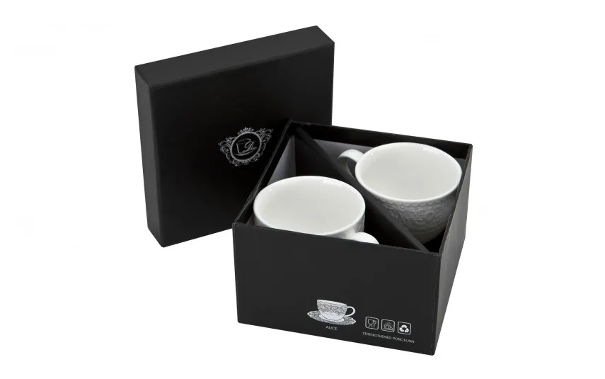 Duo Komplet 2 filiżanek do espresso 75 ml + spodki Alice Clearance