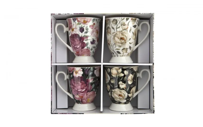 Duo Komplet 4 kubków 300 ml Royal Flower Mix Outlet