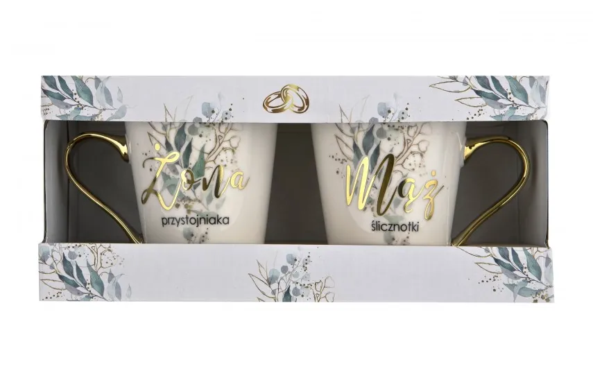 Tulowice Komplet 2 kubków Mąż Ślicznotki/Żona Przystojniaka Fashion