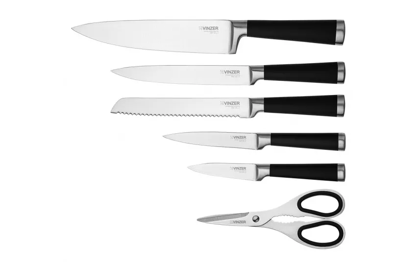 Vinzer Komplet 5 noży w bloku + nożyczki Falcon 50122 Discount