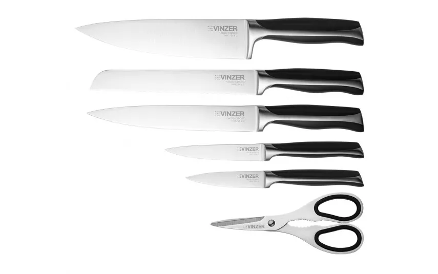 Vinzer Komplet 5 noży w bloku + nożyczki Chef 50119 Online