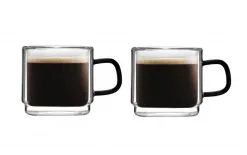 Vialli Design Komplet 2 szklanek do espresso 80 ml Carbon z podwójną ścianką Online