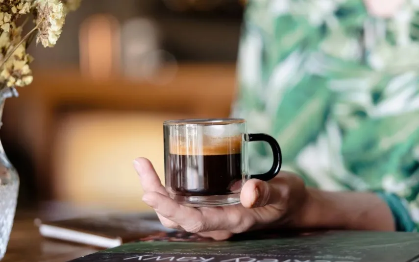 Vialli Design Komplet 2 szklanek do espresso 80 ml Carbon z podwójną ścianką Online