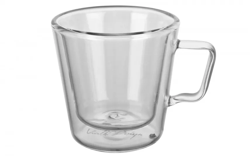 Vialli Design Komplet 2 szklanek termicznych do espresso 80 ml z podwójną ścianką Diva Discount