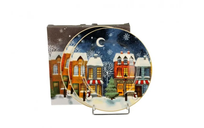 Duo Komplet 2 talerzy deserowych 19 cm Christmas City Outlet