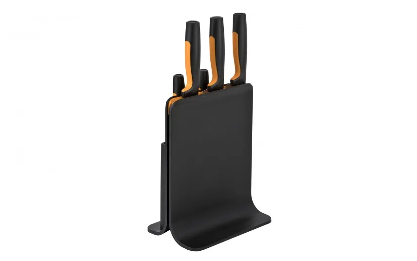Fiskars Komplet noży kuchennych czarno-pomarańczowych Fashion